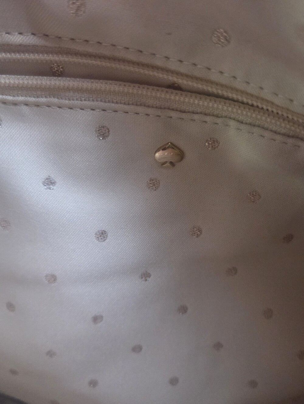 kate spade cream faux fur shoulder bag with gold chain strap - Picture 6 of 9